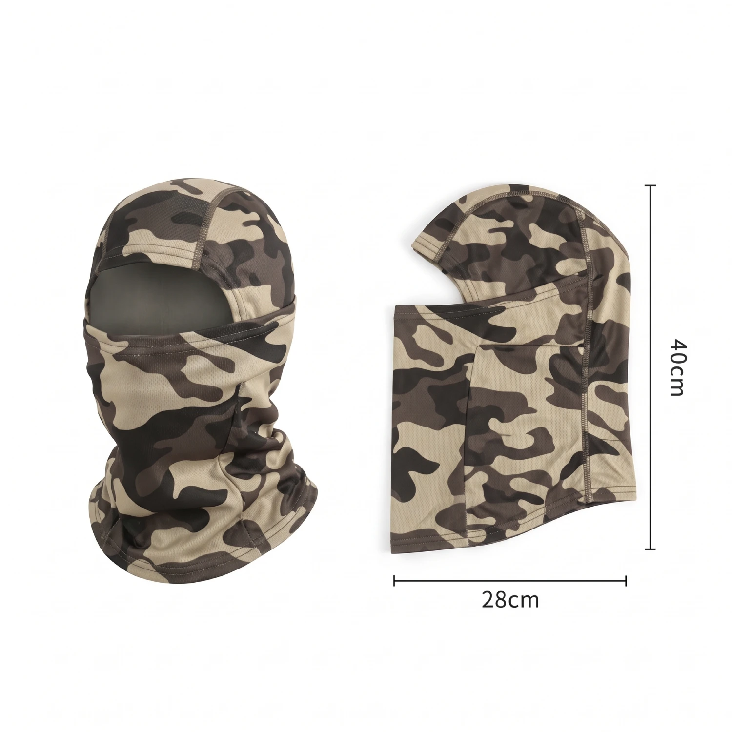 Balaclava Pasamontañas Táctico Camuflado Beige con Negro Balaclava Pasamontañas Táctico Camuflado Beige con Negro
